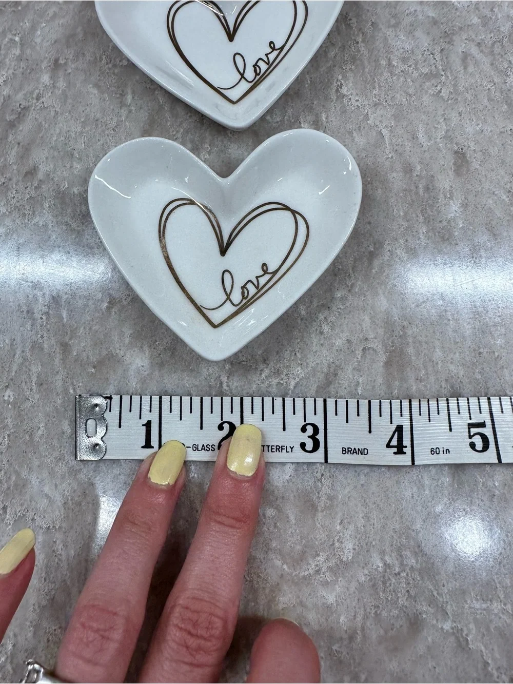 Kate Aspen Trinket Tray Valentine Love Heart Gold Lot of 3